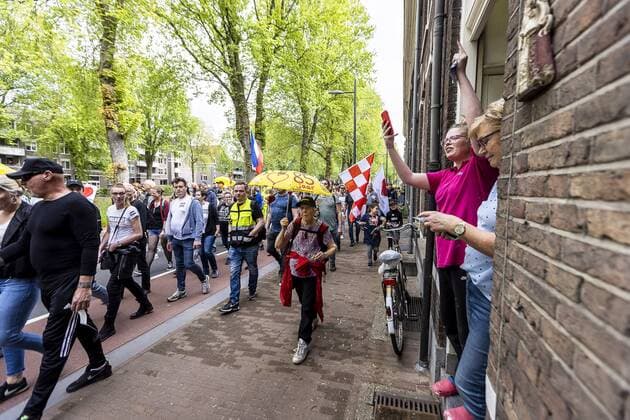 DEN BOSCH, Protest against corona measures in Den Bosch, 13-05-2021. Nederland in Verzet has organised a Walk of Freedom through the city of ™s-Hertogenbosch. They are protesting against the corona measures and the current cabinet. Around 1000-1500 people participated in this march. Demonstratie tegen corona maatregelen en kabinet Protest against corona measures in Den Bosch  x11778195x Copyright: