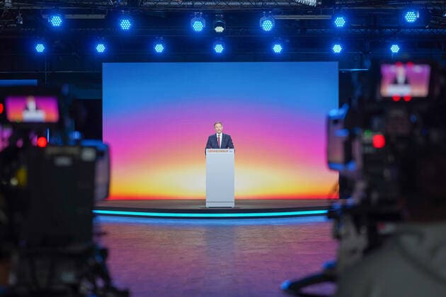 Bilder des Jahres 2021, News 05 Mai News Themen der Woche KW19 14.05.2021,Berlin,Deutschland,GER,Bundesparteitag der FDP.Rede von Christian Lindner. *** 14 05 2021,Berlin,Germany,GER,Federal Party Conference of the FDP Speech by Christian Lindner