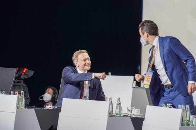 14.05.2021,Berlin,Deutschland,GER,Bundesparteitag der FDP.Christian Lindner als FDP-Vorsitzender im Amt bestätigt.93 %