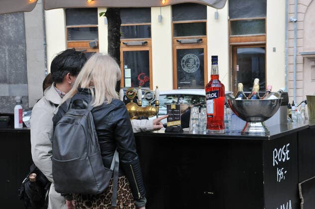 Copenhagen, Denmark. 15 May 2021,Oudoor food and drink seervice in danish cafes and bars and restaurant on hojbro plads and stroget on amager torv in danish capital. (Photo..Francis Joseph Dean Deanpictures)