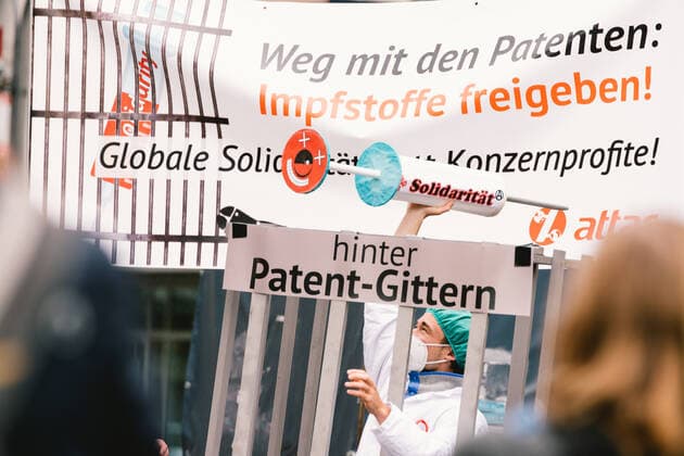 Protest Against Covid Vaccine Property Rights general view of a protest against covid vaccine intellectual property rights in Cologne, Germany on May 15, 2021 Cologne Germany tang-notitle210515_np57s  Copyright: xYingxTangx