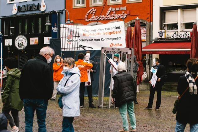 Protest Against Covid Vaccine Property Rights general view of a protest against covid vaccine intellectual property rights in Cologne, Germany on May 15, 2021 Cologne Germany tang-notitle210515_npTV2  Copyright: xYingxTangx