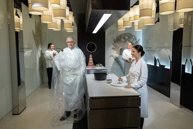 The wax statues of Chef Alain Ducasse and the final preparations before the reopening of the Grevin Museum, in Paris on May 18, 2021. The museum is expected to reopen on May 19, 2021 after months of closure due to the coronavirus pandemic.  Copyright: xAurelienxMorissardx