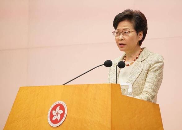 (210518) -- HONG KONG, May 18, 2021 -- Carrie Lam, Chief Executive of China s Hong Kong Special Administrative Region (HKSAR), speaks at a press conference in south China s Hong Kong, May 18, 2021. Lam said on Tuesday that the second reading of amendments to Hong Kong s electoral laws will resume in the Legislative Council (LegCo) on May 26. During a press conference, Lam said the preparation for upcoming elections will start after the passage of the bill, with the registration of voters as the first step. ) CHINA-HONG KONG-CARRIE LAM-ELECTORAL LAWS-AMENDMENTS-SECOND READING (CN) LuixSiuxWai 