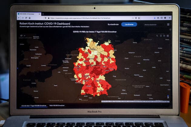 Coronavirus in Deutschland - Covid-19-Dashboard des Robert Koch-Institut 20.05.2021: Robert Koch-Institut: 7-Tage-Inzidenz 68,0. 7-Tage-Fallzahl 56.558. COVID-19-Fälle 3.626.393. Zugang um 12.298 gegenüber dem Vortag. COVID-19-Todesfälle 86.902. Zugang um 237 gegenüber dem Vortag.