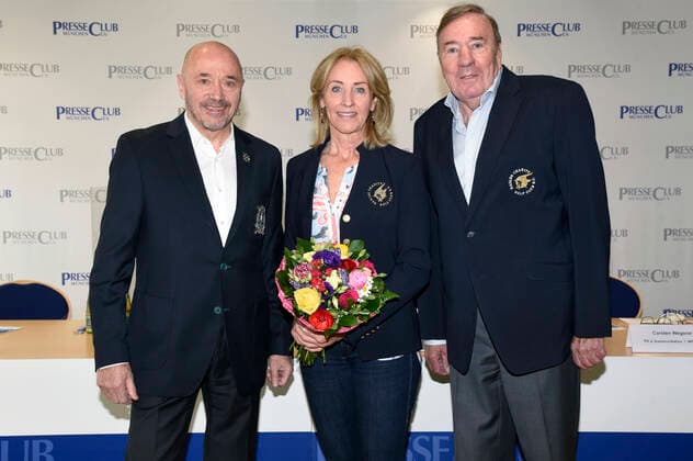 Christian Neureuther, Michaela Gerg und Frank Fleschenberg bei der Pressekonferenz zum 1. digitalen Jugendpreis 2021 unter dem Motto sagwasduwillst im Presseclub. München, 21.05.2021