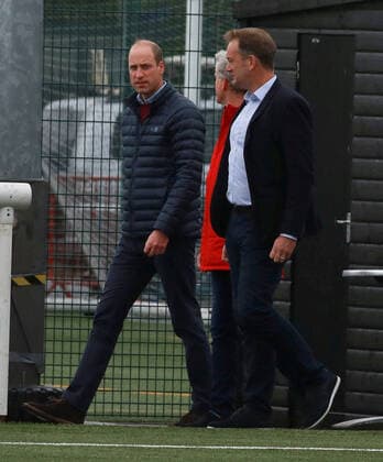 . 21 05 2021. Edinburgh, United Kingdom. Prince William, the Duke of Cambridge, during a visit to The Spartans FC and Community Association in Edinburgh, Scotland, to see the positive impact of the Heads Up ÔMentally Healthy FootballÕ declaration in Scotland  xPoolx xi-Imagesx IIM-22193-0094