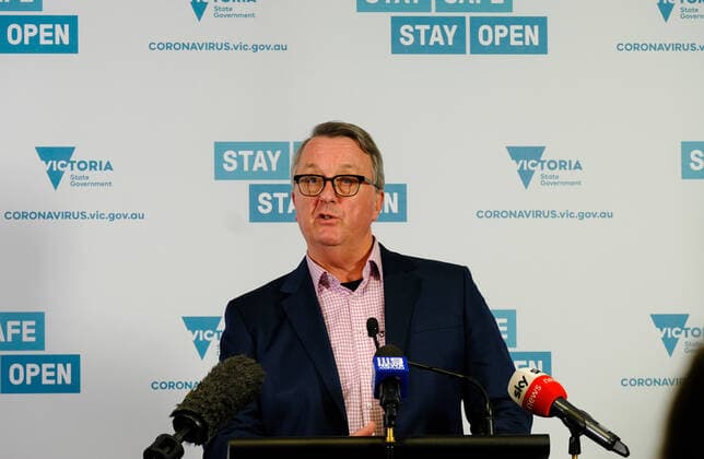 VICTORIA CORONAVIRUS COVID19, Victorian Health Minister Martin Foley addresses the media during a press conference in Melbourne, Monday, May 24, 2021. ( NO ARCHIVING, EDITORIAL USE ONLY, NO USE IN BOOKS WITHOUT CONSENT Melbourne VIC AUSTRALIA  Copyright: xLUISxASCUIx 20210524001544803748