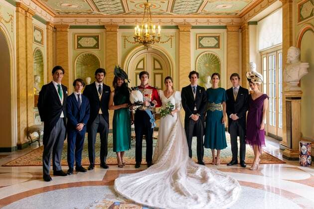 Bilder des Jahres 2021, Entertainment 05 Mai Entertainment Bilder des Tages 22-05-2021 Madrid Carlos Fitz-James Stuart, Belen Corsini Wedding, Matilde Solis, Duke of Alba, Sofia Palazuelo, Fernando Fitz-James Stuart Solis after their wedding at Liria Palace on May 24, 2021 in Madrid, Spain Â  Copyright: xPPEx