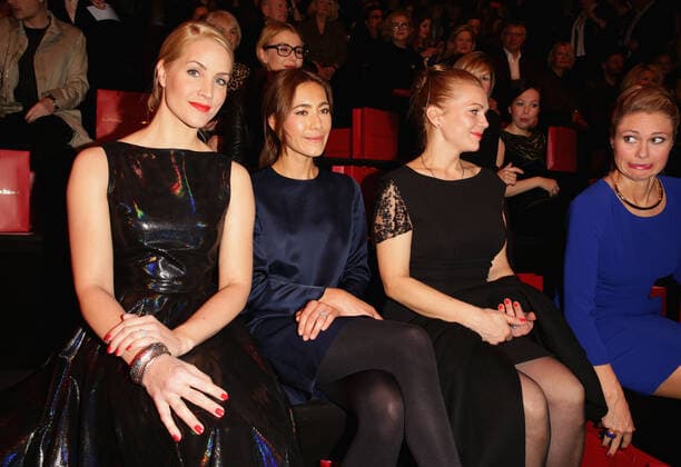 Judith Rakers, Angela Gessmann, Anna Loos und Ruth Moschner - Guido Maria Kretschmer Fashion show during the Mercedes-Benz Fashion week in Berlin on 16.01.2014 Copyright: xJamesxColdreyx