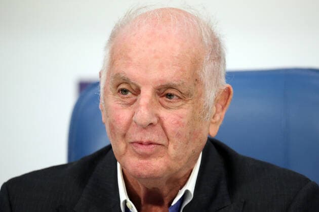 MOSCOW, RUSSIA â€“ MAY 24, 2021: Pianist Daniel Barenboim gives a news conference on his only solo concert in Russia; the concert in memory of the late pianist and teacher Dmitri Bashkirov is to be held at the Grand Hall of the Moscow Conservatory on 26 May 2021. Sergei Savostyanov TASS  TS10121C