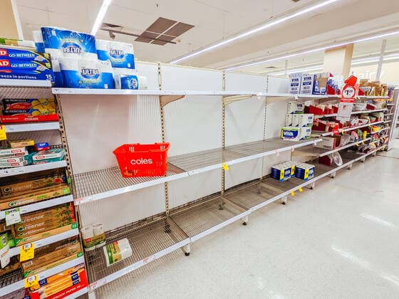 May 27, 2021: Melbourne, Australia - May 27, 2021: Victorian State Government announces a circuit breaker lockdown for 7 days, which results in panic buying at supermarkets across Victoria. This is due to the rises in cases of Coronavirus or COVID-19. - ZUMAp121 20210527_zsp_p121_001 Copyright: xChrisxPutnamx