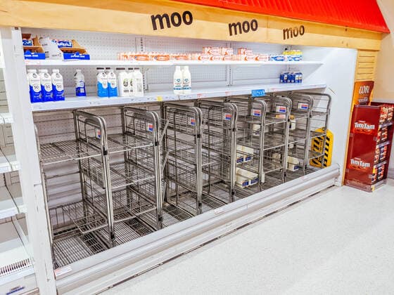 May 27, 2021: Melbourne, Australia - May 27, 2021: Victorian State Government announces a circuit breaker lockdown for 7 days, which results in panic buying at supermarkets across Victoria. This is due to the rises in cases of Coronavirus or COVID-19. - ZUMAp121 20210527_zsp_p121_010 Copyright: xChrisxPutnamx