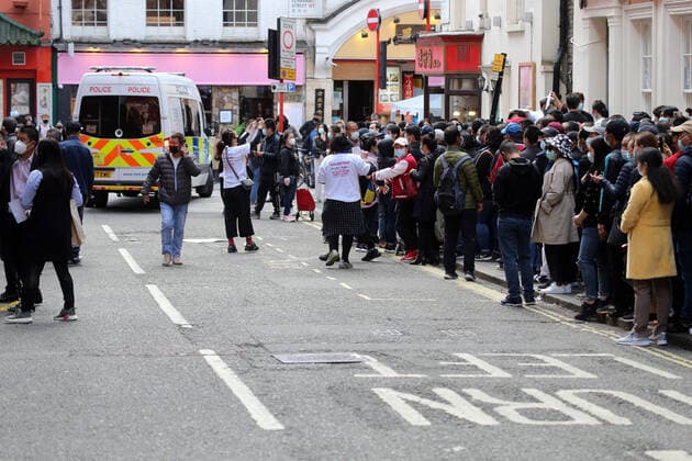 May 27, 2021, London, England, United Kingdom: Chinese people filled streets of London s Chinatown where free Covid-19 jabs were in offer for a day without appointment and any need for proof of address, ID or NHS records. London United Kingdom - ZUMAs262 20210527_zip_s262_022 Copyright: xTayfunxSalcix