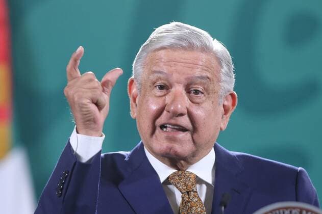 MEXICO CITY (MEXICO), 05 27 2021.- The President of Mexico Andres Manuel Lopez Obrador speaks during his morning conference at the National Palace, in Mexico City, Mexico, 27 May 2021. The Mexican government has paid 43,000 million pesos (about 2,150 million dollars) to the United Nations Office for Project Services (UNOPS, in English) to solve the shortage of medicines, reported President Andrés Manuel López Obrador in his wheel daily press. EFE Sáshenka Gutiérrez Mexico pays $ 2.15 billion to UNOPS to alleviate shortage of medicines !ACHTUNG: NUR REDAKTIONELLE NUTZUNG!  Copyright: xSashenkaxGutierrezx MEX2870 20210527-637577325508769201