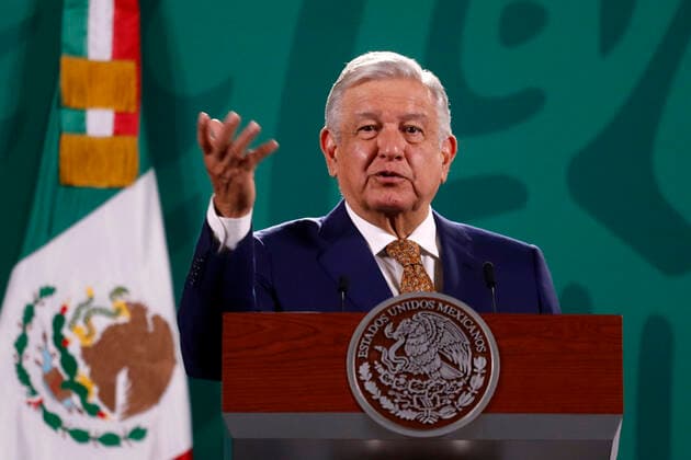 May 27, 2021, Mexico City, Mexico City, Mexico: MexicoÃ¢â‚¬â ¢s President Andres Manuel Lopez Obrador, speaks during briefing conference, he talk about Consolidated purchases of medicines with the help of the UN - UNOPS that have led to savings of 11 billion Mexican Pesos at National Palace on May 27, 2021 in Mexico City, Mexico. Mexico City Mexico - ZUMAe321 20210527_zia_e321_003 Copyright: xLuisxBarronx