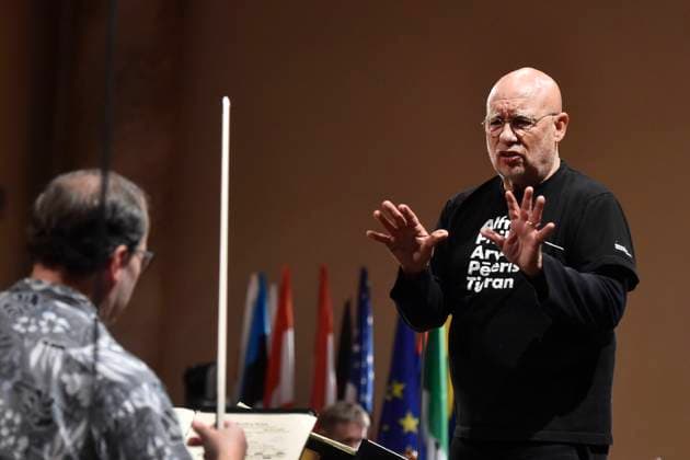 American conductor Dennis Russell Davies and Brno Philharmonic perform during a dress rehearsal for the opening concert of the Leos Janacek International Music Festival in Ostrava, Czech Republic, May 27, 2021. (CTKxPhoto JaroslavxOzana) CTKPhotoP2021052708524  JAO 05
