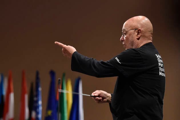 American conductor Dennis Russell Davies and Brno Philharmonic perform during a dress rehearsal for the opening concert of the Leos Janacek International Music Festival in Ostrava, Czech Republic, May 27, 2021. (CTKxPhoto JaroslavxOzana) CTKPhotoP2021052708584  JAO 07