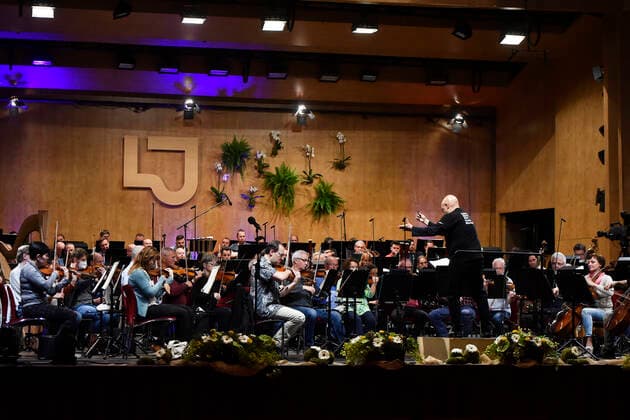 American conductor Dennis Russell Davies and Brno Philharmonic perform during a dress rehearsal for the opening concert of the Leos Janacek International Music Festival in Ostrava, Czech Republic, May 27, 2021. (CTKxPhoto JaroslavxOzana) CTKPhotoP2021052708631  JAO 09