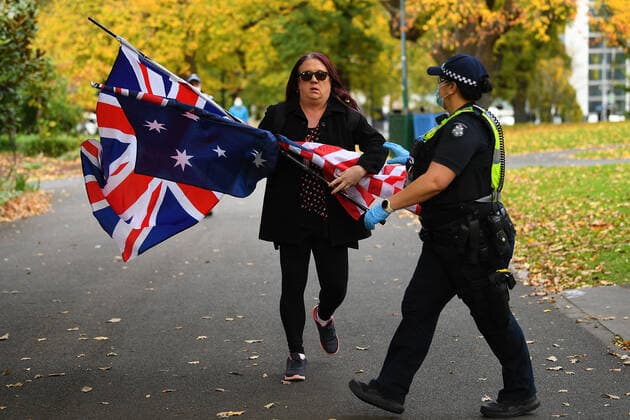 VICTORIA CORONAVIRUS COVID19, Protesters gather at Flagstaff Gardens in Melbourne, Saturday, May 29, 2021. Anti-lockdown and anti vaccination protesters are demonstrating in defiance of Victorian health directives and mandatory stay-at-home orders following a 7 day lockdown. ( NO ARCHIVING, EDITORIAL USE ONLY, NO USE IN BOOKS WITHOUT CONSENT MELBOURNE VIC AUSTRALIA  Copyright: xJAMESxROSSx 20210529001545906831