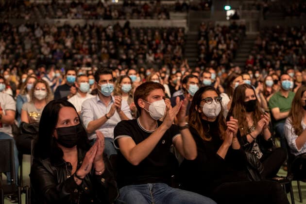 May 28, 2021, Porto, Portugal: Audience see wearing facemasks during The Black Mamba band concert at the Super Bock Arena in Porto. Porto Portugal - ZUMAs197 20210528_zaa_s197_248 Copyright: xRitaxFrancax