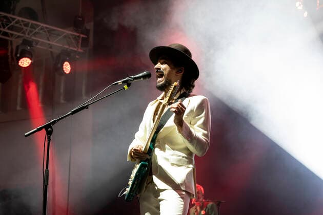 May 28, 2021, Porto, Portugal: Pedro Taborda Tatanka , the vocalist of The Black Mamba band performs at a concert at the Super Bock Arena in Porto. Porto Portugal - ZUMAs197 20210528_zaa_s197_266 Copyright: xRitaxFrancax
