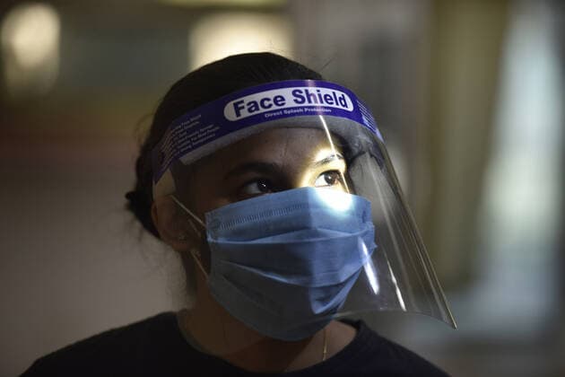 NOIDA, INDIA - MAY 28: A patient undergoes a test for black fungus at a district hospital in Sector 30, on May 28, 2021 in Noida, India. (Photo by Sunil Ghosh Hindustan Times) Daily Life Amid Coronavirus Pandemic In India