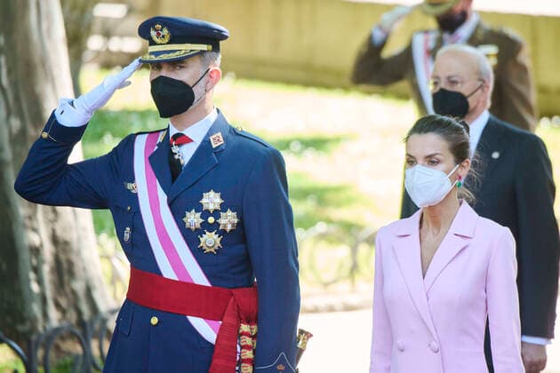 29-05-2021 Madrid Queen Letizia and King Felipe during the military ceremony of the Armed Forces Day, held at the plaza de la Lealtad, in Madrid. No Spain Â  Copyright: xPPEx