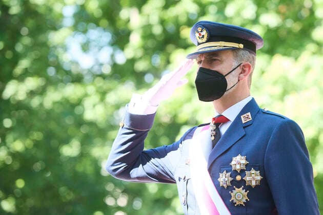29-05-2021 Madrid Queen Letizia and King Felipe during the military ceremony of the Armed Forces Day, held at the plaza de la Lealtad, in Madrid. No Spain Â  Copyright: xPPEx