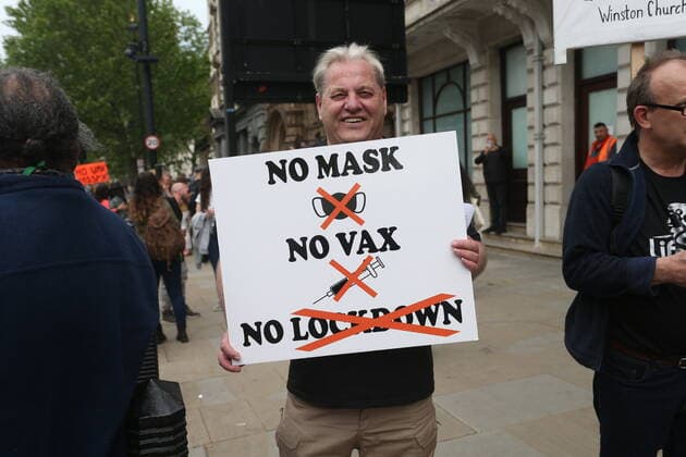 . 29 05 2021. London, United Kingdom. Anti Lockdown Protest. Anti Lockdown, vaccination and conspiracy theory groups hold protest at London s Parliament Square  xMartynxWheatleyx xi-Imagesx IIM-22218-0008