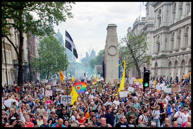 . 29 05 2021. London, United Kingdom. Anti Lockdown Protest. Anti Lockdown, vaccination and conspiracy theory groups hold protest at London s Parliament Square  xMartynxWheatleyx xi-Imagesx IIM-22218-0042