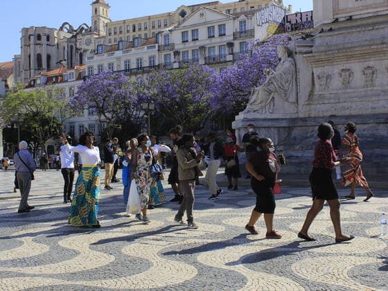 May 29, 2021, Lisbon, Portugal: Tourists movement this Saturday of spring in Lisbon, capital of Portugal. Tourists from Croatia and Netherlands have been released from quarantine and next week tourists from Cyprus, Lithuania and Sweden will be able to travel to Portugal without having to quarantine.  Copyright: xEdsonxdexSouzax