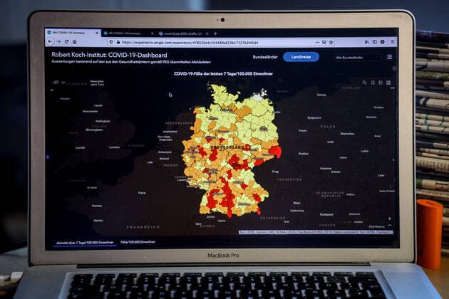 Coronavirus in Deutschland - Covid-19-Dashboard des Robert Koch-Institut 30.05.2021: Robert Koch-Institut: 7-Tage-Inzidenz 35,2. 7-Tage-Fallzahl 29.237. COVID-19-Fälle 3.679.148. Zugang um 3.852 gegenüber dem Vortag. COVID-19-Todesfälle 88.406. Zugang um 56 gegenüber dem Vortag.
