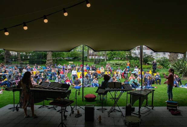 . 30 05 2021. London, United Kingdom. For the first time in its 120 year history, Wigmore Hall takes music outside by staginga free concert for families on Bank Holiday. Wigmore Hall free concert.  xMarkxThomasx xi-Imagesx IIM-22222-0007