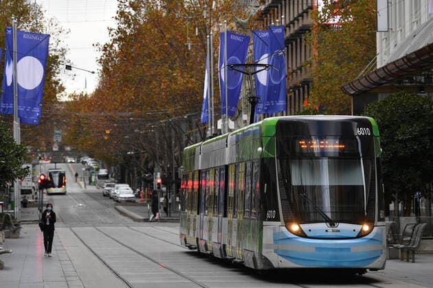 VICTORIA CORONAVIRUS COVID19, Near empty streets are seen in Melbourne, Tuesday, June 1, 2021. Victoria has recorded three new additional cases of coronavirus in the past 24 hours. ( NO ARCHIVING, EDITORIAL USE ONLY, NO USE IN BOOKS WITHOUT CONSENT MELBOURNE VIC AUSTRALIA  Copyright: xJAMESxROSSx 20210601001546593182