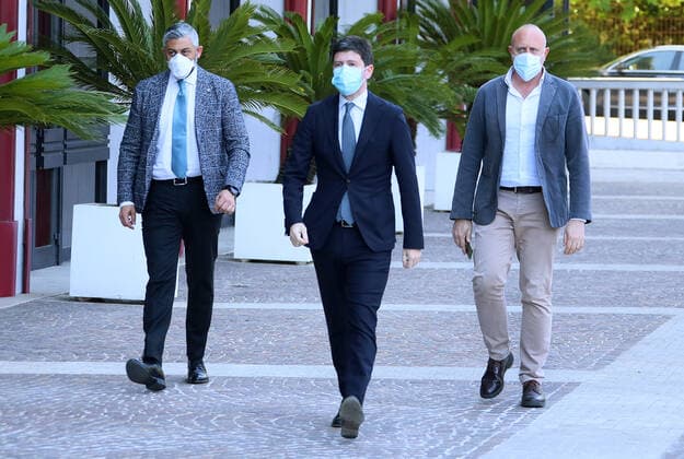 Rome, Inauguration of the new vaccination hub located at the Confindustria headquarters. Pictured: Roberto Speranza Minister of Health  Copyright: xPieroxTenaglix xIPAx xPieroxTenaglix