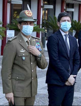 Rome, Inauguration of the new vaccination hub located at the Confindustria headquarters. Pictured: Roberto Speranza, Francesco Paolo Figliuolo  Copyright: xPieroxTenaglix xIPAx xPieroxTenaglix