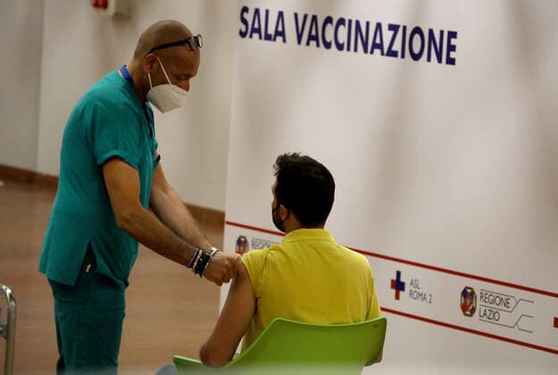 Rome, Inauguration of the new vaccination hub located at the Confindustria headquarters. Pictured:  Copyright: xPieroxTenaglix xIPAx xPieroxTenaglix