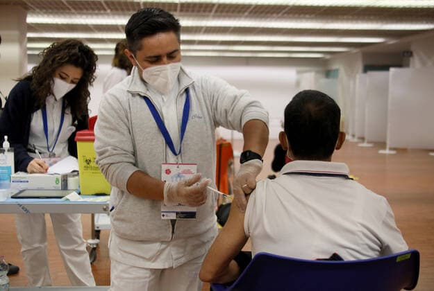 Rome, Inauguration of the new vaccination hub located at the Confindustria headquarters. Pictured:  Copyright: xPieroxTenaglix xIPAx xPieroxTenaglix