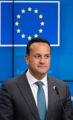 Belgium, Brussels: Irish Prime Minister Leo Varadkar attending the European Summit (2019 10 17) Belgium, Brussels, October 17, 2019: Irish Prime Minister Leo Varadkar attending the European Summit on October 17 and 18, 2019. The European Council has approved the new agreement between the United Kingdom and the European Union within the framework of Brexit, the UK™s exit from the EU Europe; Western Europe; Belgium  Copyright: xMonassexTh Andia.frx 357466