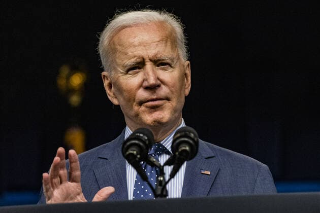 U.S. President Joe Biden speaks in the Eisenhower Executive Office Building in Washington, DC on Wednesday, June 2, 2021. Biden announced a plan to work with churches, colleges, businesses and celebrities to boost coronavirus vaccinations in the U.S. where demand for the shots has faltered.  WAX20210602813 SamuelxCorum