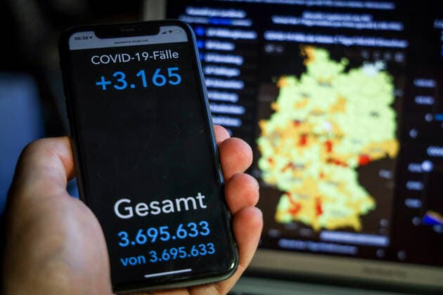 Coronavirus in Deutschland - Covid-19-Dashboard des Robert Koch-Institut 04.06.2021: Robert Koch-Institut: 7-Tage-Inzidenz 29,7. 7-Tage-Fallzahl 24.682. COVID-19-Fälle 3.695.633. Zugang um 3.165 gegenüber dem Vortag. COVID-19-Todesfälle 89.026. Zugang um 86 gegenüber dem Vortag.