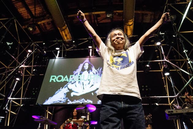 Damo Suzuki and Earthless Netherlands, Tilburg - April 20, 2018. The American instrumental psychedelic rock band Earthless performs a live concert with the Japanese vocalist Damo Suzuki (pictured) during the Dutch music festival Roadburn Festival 2018 in Tilburg. Tilburg Netherlands  Copyright: xGonzalesxPhoto PeterxTroestx