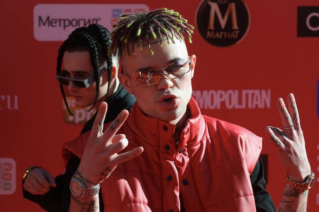 Muz-TV Music Awards in Moskau MOSCOW, RUSSIA â€“ JUNE 4, 2021: Hip hop artist Allj at a ceremony to present the 2021 Muz-TV Music Awards, at the Megasport Arena. Sergei Karpukhin TASS  TS10378F