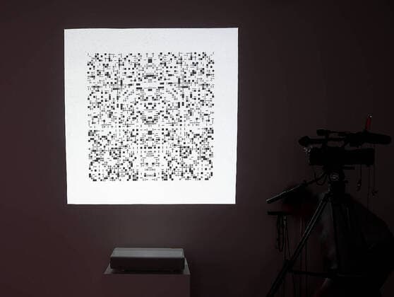 Autoglyph 177 by Larva Labs is on display along with other NFT art at Sotheby s first physical exhibition of NFTs, featuring the first NFT ever minted presented in partnership with Samsung on Friday, June 4, 2021 in New York City.  NYP20210604114 JohnxAngelillo
