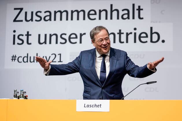 News Themen der Woche KW22 Vorstellung der Landesliste für die Bundestagswahl der CDU Nordrhein-Westfalen Aktuell, Duesseldorf, Armin Laschet CDU Vorsitzender, MdL und Ministerpraesident von Nordrhein-Westfalen bei der Landesvertreterversammlung Vorstellung der Landesliste fuer die Bundestagswahl 2021 im Maritim Hotel in Duesseldorf Duesseldorf Nordrhein-Westfalen Deutschland