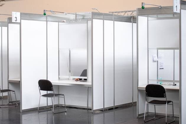 Registrierungsplatz, Pressetermin anlaesslich der 500.000 stationaeren Impfung im Muenchner Impfzentrum, 06.06.2021 Muenchen Bayern Deutschland