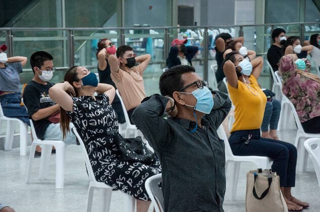 June 7, 2021, Bangkok, Thailand: People relax after receiving shots of AstraZeneca vaccines during a mass vaccination against COVID-19 at Bang Sue Grand Station in Bangkok..Thailand started a mass vaccination against COVID-19 coronavirus pandemic across the country in an effort to contain the nationwide spread of COVID-19 coronavirus pandemic from 7 June 2021 onward. Bangkok Thailand - ZUMAs197 20210607_zaa_s197_096 Copyright: xPeeraponxBoonyakiatx