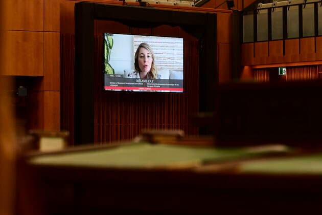 June 7, 2021, Ottawa, on, Canada: Minister of Economic Development and Official Languages Melanie Joly rises virtually during question period in the House of Commons on Parliament Hill in Ottawa on Monday, June 7, 2021. Ottawa Canada  - ZUMAc35_ 20210607_zaf_c35_033 Copyright: xSeanxKilpatrickx
