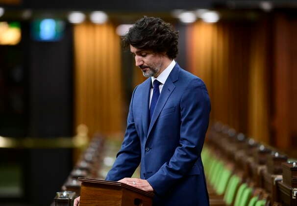 June 8, 2021, Ottawa, on, Canada: Prime Minister Justin Trudeau delivers a statement in the House of Commons on Parliament Hill in Ottawa on Tuesday, June 8, 2021, regarding the recent tragedy in London, Ontario. Ottawa Canada  - ZUMAc35_ 20210608_zaf_c35_002 Copyright: xSeanxKilpatrickx